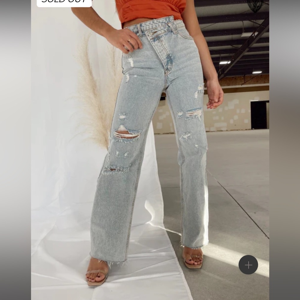 NWT Criss-Cross Wide Leg Denim